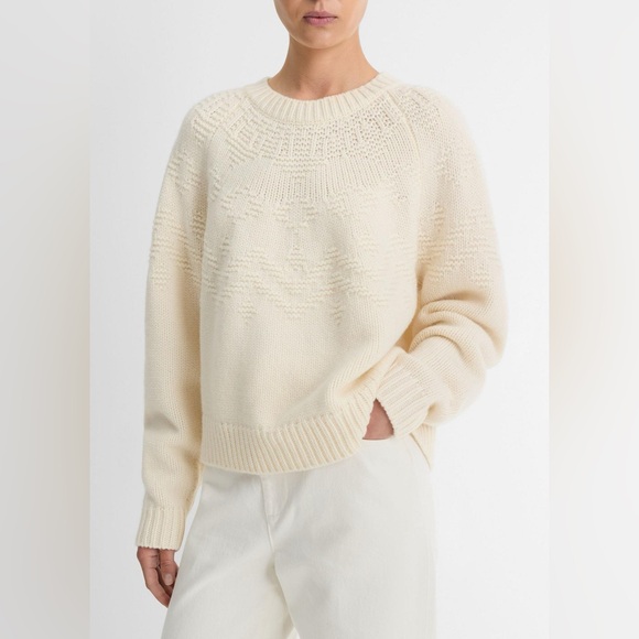Vince Sweaters - Vince Fair Isle Textured Wool Raglan Sweater